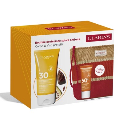 1 - Clarins Routine protezione solare anti-età - Corpo & Viso protetti.