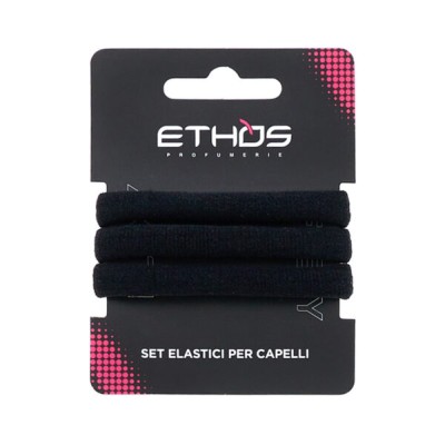 1 - Ethos Flexy – Set 3 Elastici Neri per Capelli