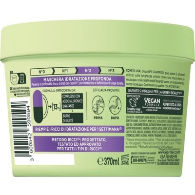 1 - Garnier Fructis Maschera per idratare e definire il riccio 370ml