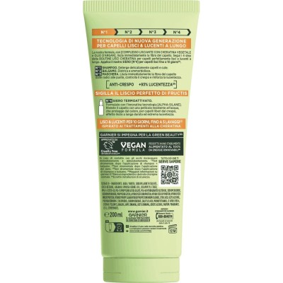 1 - Garnier Fructis Shampoo per capelli lisci &lucenti a lungo 200ml