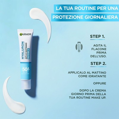 1 - Garnier Hyaluron Anti-UV Barrier Repair SPF50+ Sunscreen fluid Face 50 24 h Adults