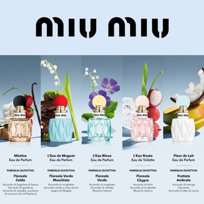 1 - Miu Miu Fleur de Lait Eau de Parfum Profumo Donna – fragranza fruttata floreale 50 ml