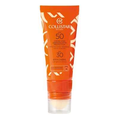 1 - Collistar Crema Viso Abbronzante Protettiva SPF50 + Stick Labbra SPF30