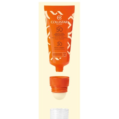 2 - Collistar Crema Viso Abbronzante Protettiva SPF50 + Stick Labbra SPF30