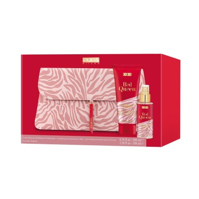 1 - PUPA Milano Red Queen, 005 Extravagant Chypre, Latte Doccia Esfoliante 200 ml & Eau de Toilette 100 ml