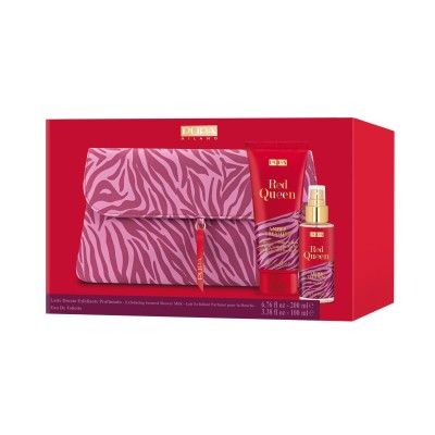 1 - PUPA Milano Red Queen, 006 Amber Treasure, Latte Doccia Esfoliante 200 ml & Eau de Toilette 100 ml