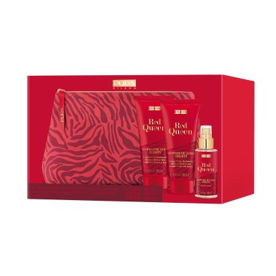 1 - PUPA Milano Red Queen, 003 Sophisticated Fruity, Shower Milk 200 ml & Fluid Cream 200 ml & Eau de Toilette 100 ml