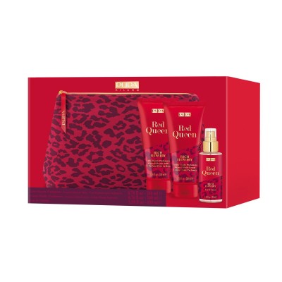 1 - PUPA Milano Red Queen, 004 Rich Flowery, Shower Milk 200 ml & Fluid Cream 200 ml & Eau de Toilette 100 ml