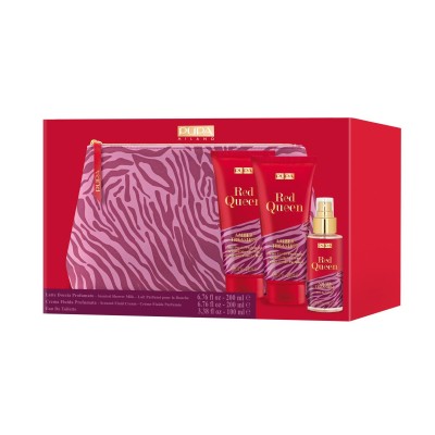1 - PUPA Milano Red Queen, 006 Amber Treasure, Latte Doccia 200 ml & Crema Fluida 200 ml & Eau De Toilette 100ml