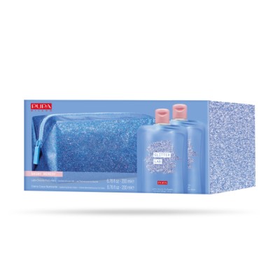 1 - PUPA Milano Kit Glitter Lab 003 Shiny Remedy Latte Doccia Profumato 200ml + Crema Corpo Illuminante 200ml