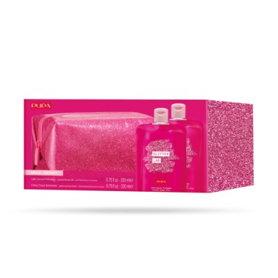 1 - PUPA Milano Kit Glitter Lab 004 Smile Therapy Latte Doccia Profumato 200ml + Crema Corpo Illuminante 200ml