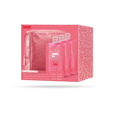 1 - PUPA Milano Glitter Lab 002 Frizzy Daily Dose Shower Milk 200ml + Body Cream 200ml + Body Scrub 200ml
