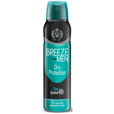 1 - BREEZE Men Dry Protection Dedorante Spray 0% Macchie 150ml