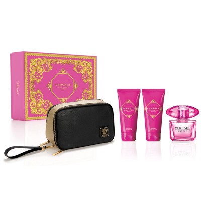 1 - Versace Bright Crystal Absolu Eau De Parfum 90ml + Lozione Corpo 100ml + Gel Doccia 100ml + Black & Gold Travel Beauty