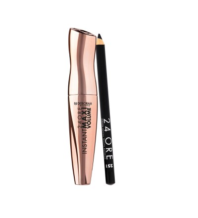 1 - Deborah Milano 24Ore Instant Maxi Volume + 24Ore Matita Occhi + Struccante Bifasico Waterproof