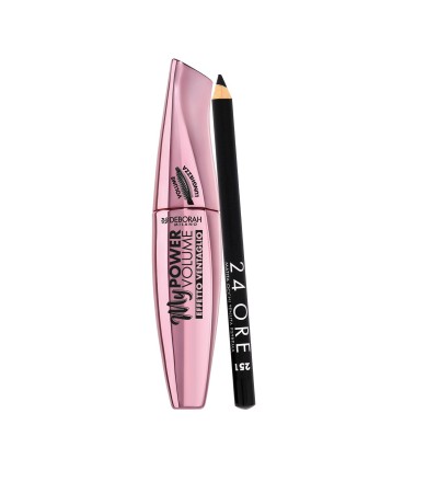 1 - Deborah Milano Mascara My Power Volume + 24 Ore Eye Pencil + Waterproof Two-Phase Cleanser eye makeup set 4 pc(s)