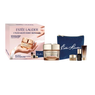 1 - Estée Lauder Set Supreme Skincare Routine Completa - cofanetto skincare 50ml + 7ml + 5ml + 3ml + Pochette