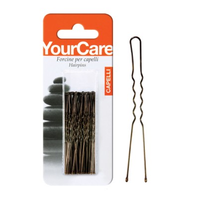 1 - YourCare Forcine 2.5” Invisibile Castano 40 pz