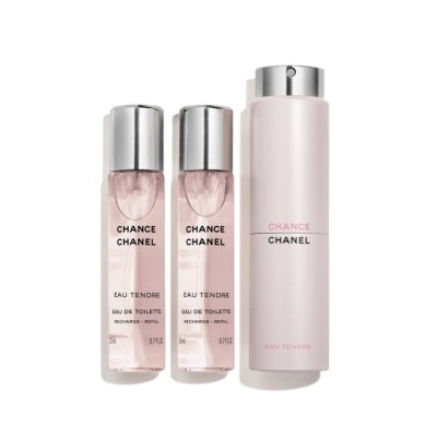1 - CHANEL Chance Eau Tendre Eau de Toilette Twist and Spray, 3 x 20ml