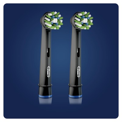 1 - Oral-B CrossAction Clean Maximiser Brush Heads 2 pc(s) Black