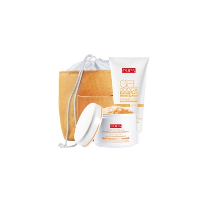 1 - PUPA Milano Kit Home Spa Rivitalizzante Energizzante Gel Doccia 300ml + Scrub Salino 350g