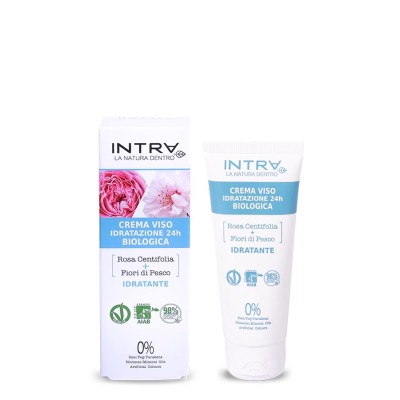 1 - Intra Rosa Centifolia & Fiori Di Pesco Crema Viso Idratazione 24h Biologica 50ml
