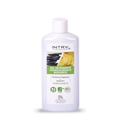 1 - Intra Carbone Vegetale & Zenzero Gel Detergente Seboequilibrante Biologico 200ml