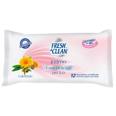 1 - Fresh&Clean Salviettine Igiene Intima con Estratto di Calendula 12 pz.