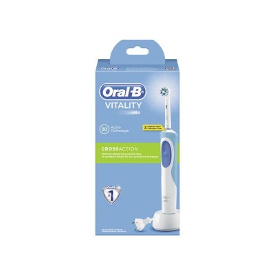 1 - Oral-B Vitality Crossaction Adulto Spazzolino rotante Blu, Bianco