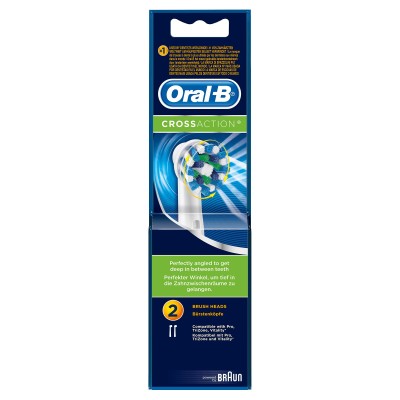 2 - Oral-B CrossAction Brush Heads 2 pc(s) Blue, White