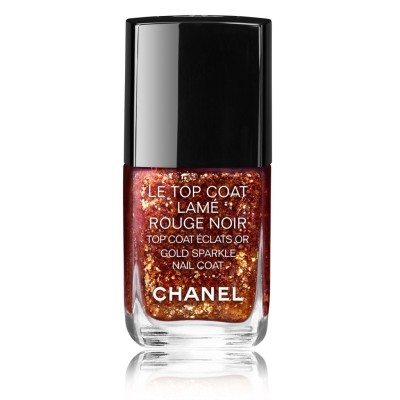 1 - CHANEL Le Top Coat Lamé Rouge Noir nail polish 13 ml Gold Glitter
