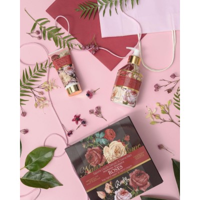 2 - Rudy Profumi Scatola regalo con Sapone Liquido 250 mL + Crema Mani 100 mL Nature&Arome Linea Roses