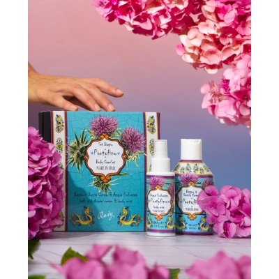 2 - Rudy Profumi Scatola regalo con Bagno & Doccia Schiuma 250 mL + Acqua Profumata 100 mL Le Maioliche di Rudy Linea Portofino