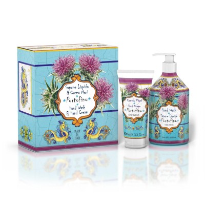1 - Rudy Profumi Maioliche Set Sapone Liquido 500ml + Crema Mani 100ml Linea Portofino