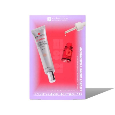 1 - Erborian Cofanetto "Le icone" Kit CC Crème & Skin Therapy Siero in Olio Clair